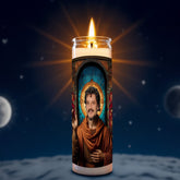 Pedro Pascal prayer candle, designed by Pray To The Stars